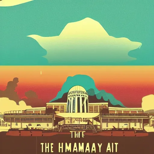Image similar to The Hiroshima Bomb, Animation printed poster , Artwork by James Gilleard, cinematic composition, trending