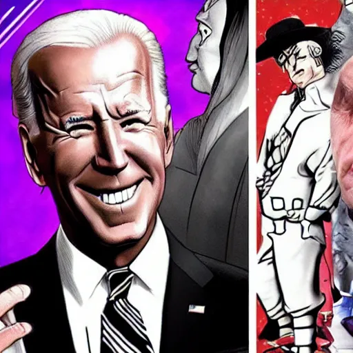 Prompt: Joe Biden in JoJo's Bizarre Adventure