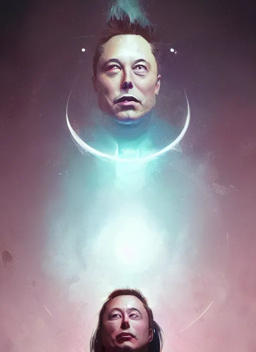 Image similar to a beautiful portrait of elon musk. character design by cory loftis, fenghua zhong, ryohei hase, ismail inceoglu and ruan jia. artstation, volumetric light, detailed, rendered in octane