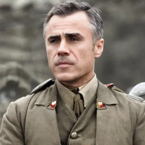 Prompt: Christoph Waltz as the villain in saving private Ryan