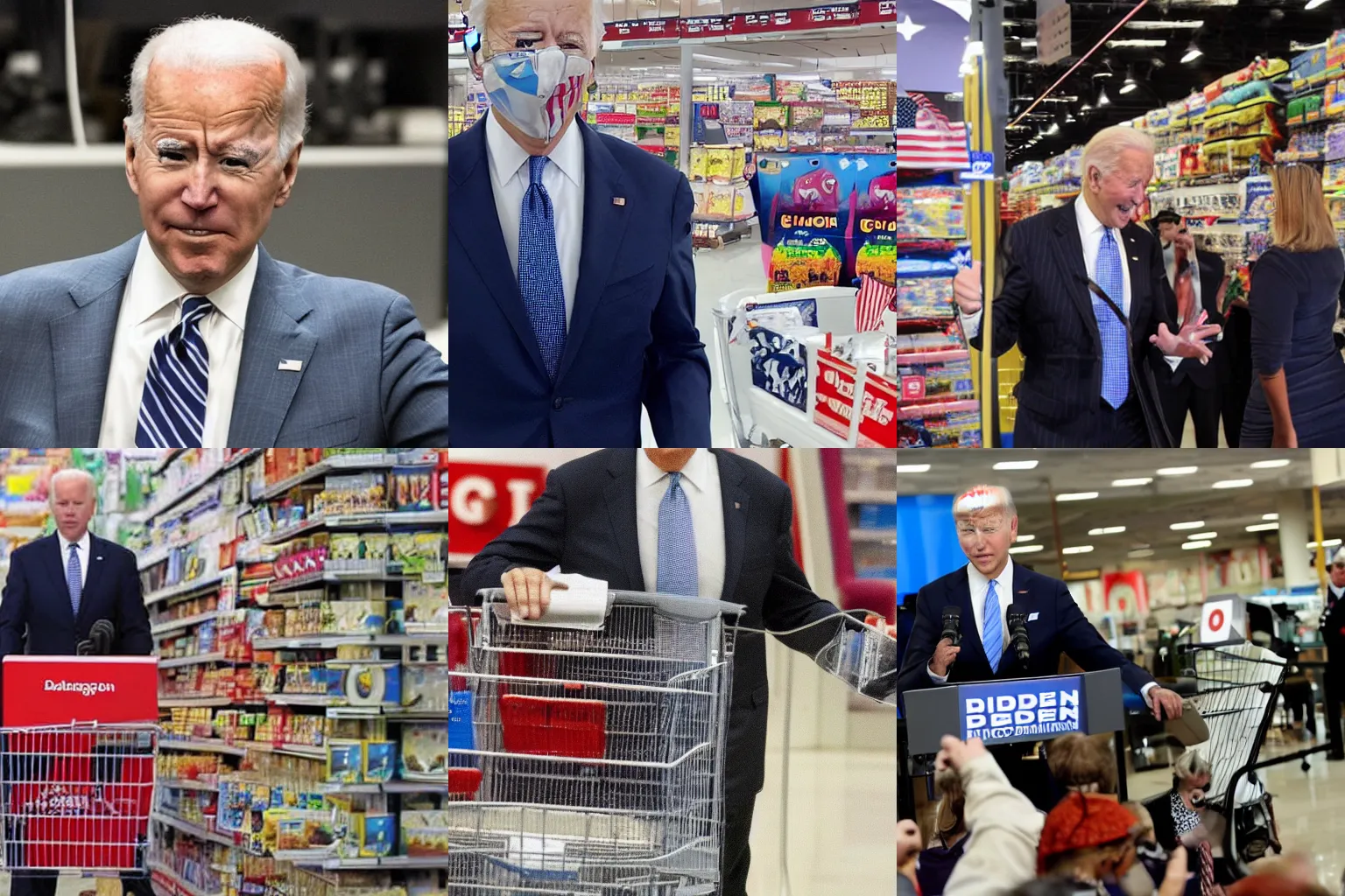 Prompt: Joe Biden at Target, photo