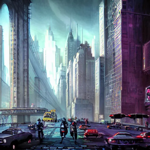 Image similar to Dystopian new york city, inspired by 1984 by george owell, Stephan Martiniere