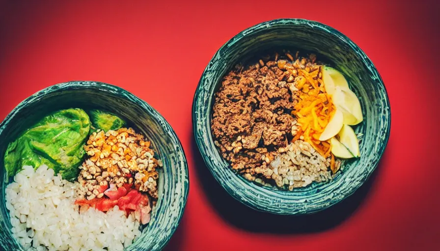 Image similar to budha bowl, food photography, cinematic, instagram