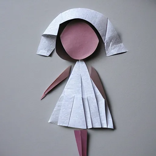 Image similar to a girl made of folded paper,