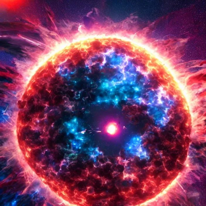 Image similar to supernova surrounded by metal beams. high tech. octane render, trending on artstation, very coherent symmetrical artwork. cinematic, hyper realism, high detail, octane render, 8 k, iridescent accents