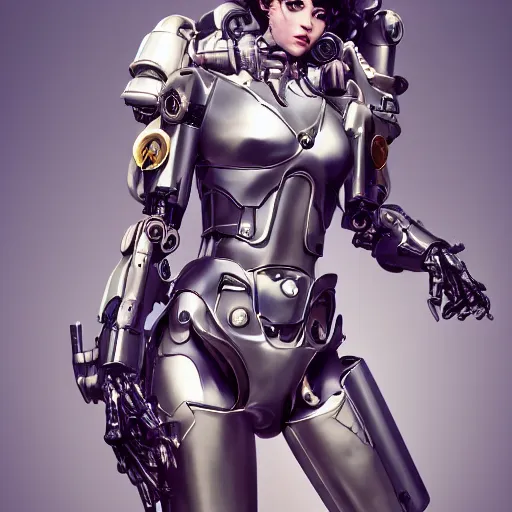 Image similar to studio portrait of tracey emin cosplay as mecha paladin absurdly beautiful, elegant, young sensual graceful woman, ultrafine hyperrealistic detailed face illustration by kim jung gi, irakli nadar, intricate linework, colors, matte, octopath traveler, final fantasy, octane render, trending on artstation, intricate environment