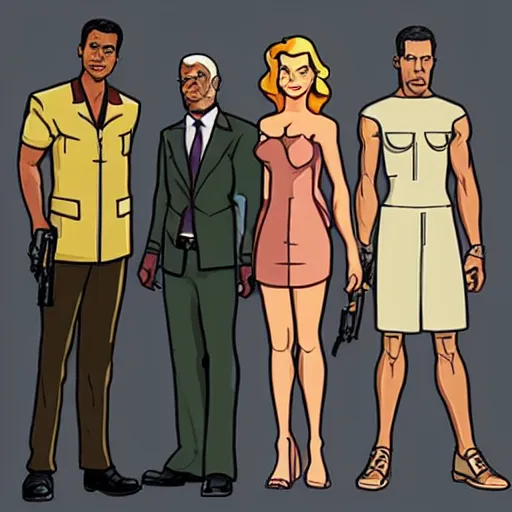 Prompt: FXX archer tv show character art