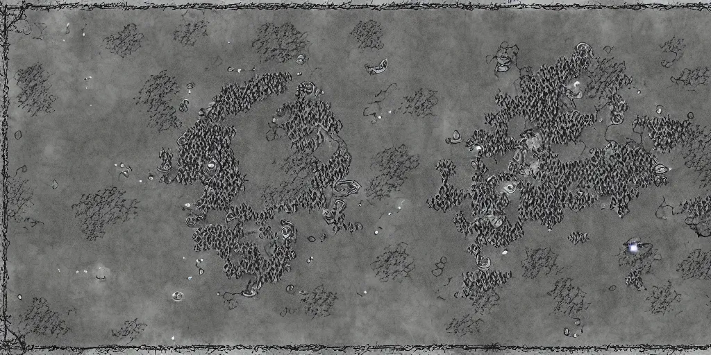 Image similar to a ttrpg - map of a moonlit clearing in the woods, gridless, beautiful, 8 k, high quality digital art