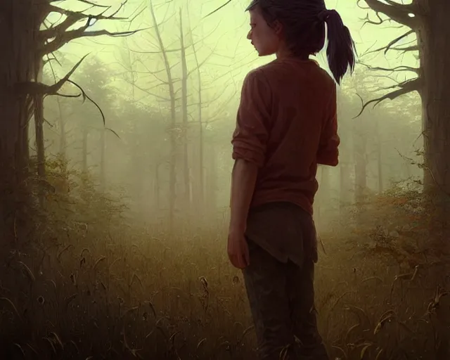 Image similar to highly detailed portrait of a millie billy brown, in the walking dead, stephen bliss, unreal engine, fantasy art by greg rutkowski, loish, rhads, ferdinand knab, makoto shinkai and lois van baarle, ilya kuvshinov, rossdraws, tom bagshaw, global illumination, radiant light, detailed and intricate environment