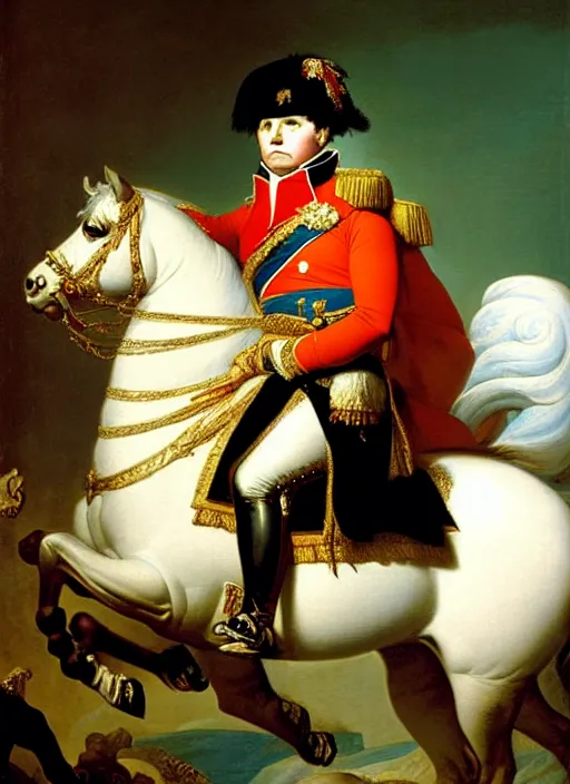 Image similar to grandiose epic portrait of napoleon bonaparte, french emperor, detailed painting by francois gerard and jacques louis david