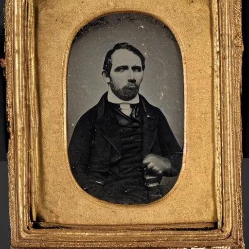 Prompt: earliest portrait photograph of a man, realistic face, 1 8 4 0 s, 1 8 3 0 s, victorian, very grainy, very blurry, very faded