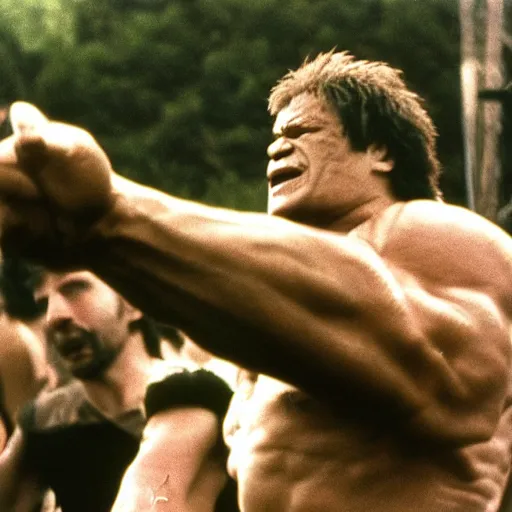 Image similar to hulk performing at woodstock