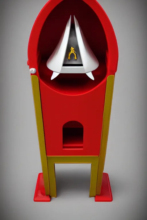 Image similar to a guillotine made by fisher - price, fisherprice guillotine, plastic toy guillotine, high detail product photo, trending on artstation, 8 k