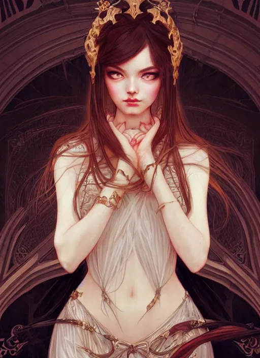 Image similar to girl venizian era, dark fantasy, extremely detailed, sharp focus, portrait, smooth, digital illustration, by rossdraws, mucha, frank franzzeta, sakimichan