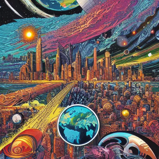 Image similar to Planet Earth, by Dan Mumford and Sandra Chevrier, 4k