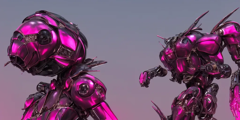 Image similar to a metal insect - like of female mecha like beetles is in pink and red collection by merriam, daniel, intricate mechanical details, futuristic, 2 k aesthetic, dramatic lighting, 4 k, 3 d octane render, provenance, detailed, trending on artstation