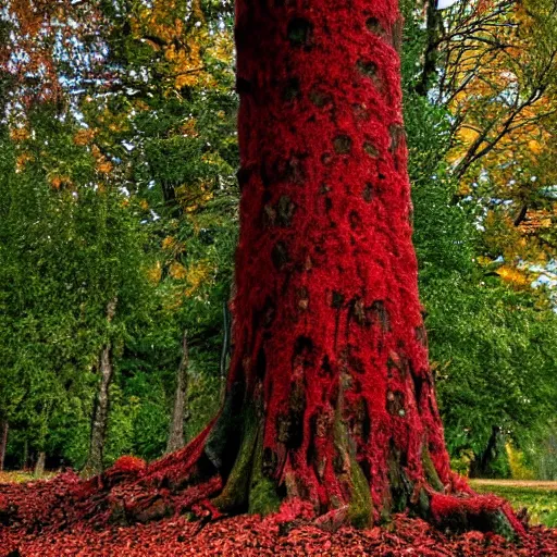 Image similar to a tree that is bleeding, full photo