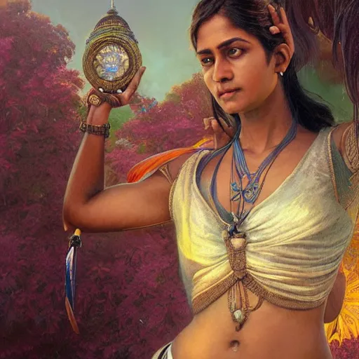Prompt: indian woman doing push ups, ultra realistic, concept art, intricate details, highly detailed, photorealistic, octane render, 8 k, unreal engine. art by artgerm and greg rutkowski and alphonse mucha