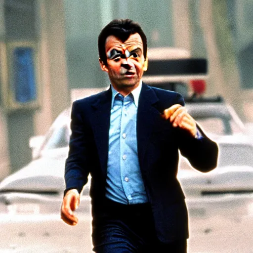 Image similar to A still of Mr Bean as the Terminator in The Terminator