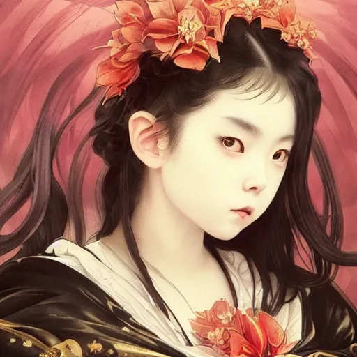 Prompt: Yui Mizuno from Babymetal, intricate, elegant, highly detailed, digital painting, artstation, character concept art, smooth, sharp focus, illustration, art by artgerm and greg rutkowski and alphonse mucha