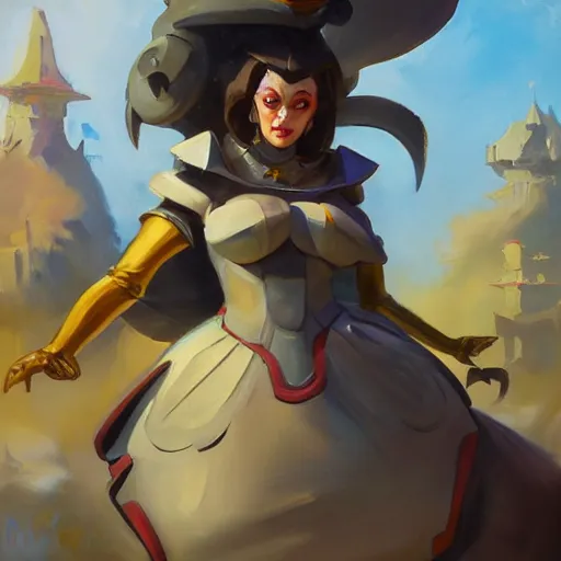 Image similar to greg manchess portrait painting of partially armored alice from alice in wonderland as overwatch character, medium shot, asymmetrical, profile picture, organic painting, sunny day, matte painting, bold shapes, hard edges, street art, trending on artstation, by huang guangjian, gil elvgren, ruan jia, randy vargas, greg rutkowski