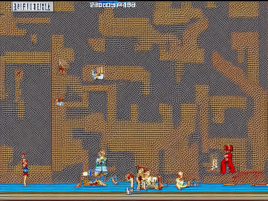 Prompt: Sega Mega Drive Genesis game by Junji Ito, pixelated