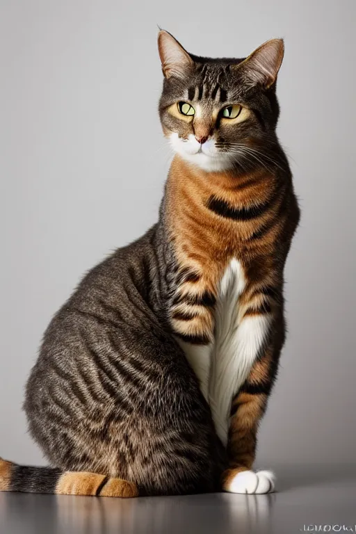 Image similar to a cat sitting isolated, studio lighting