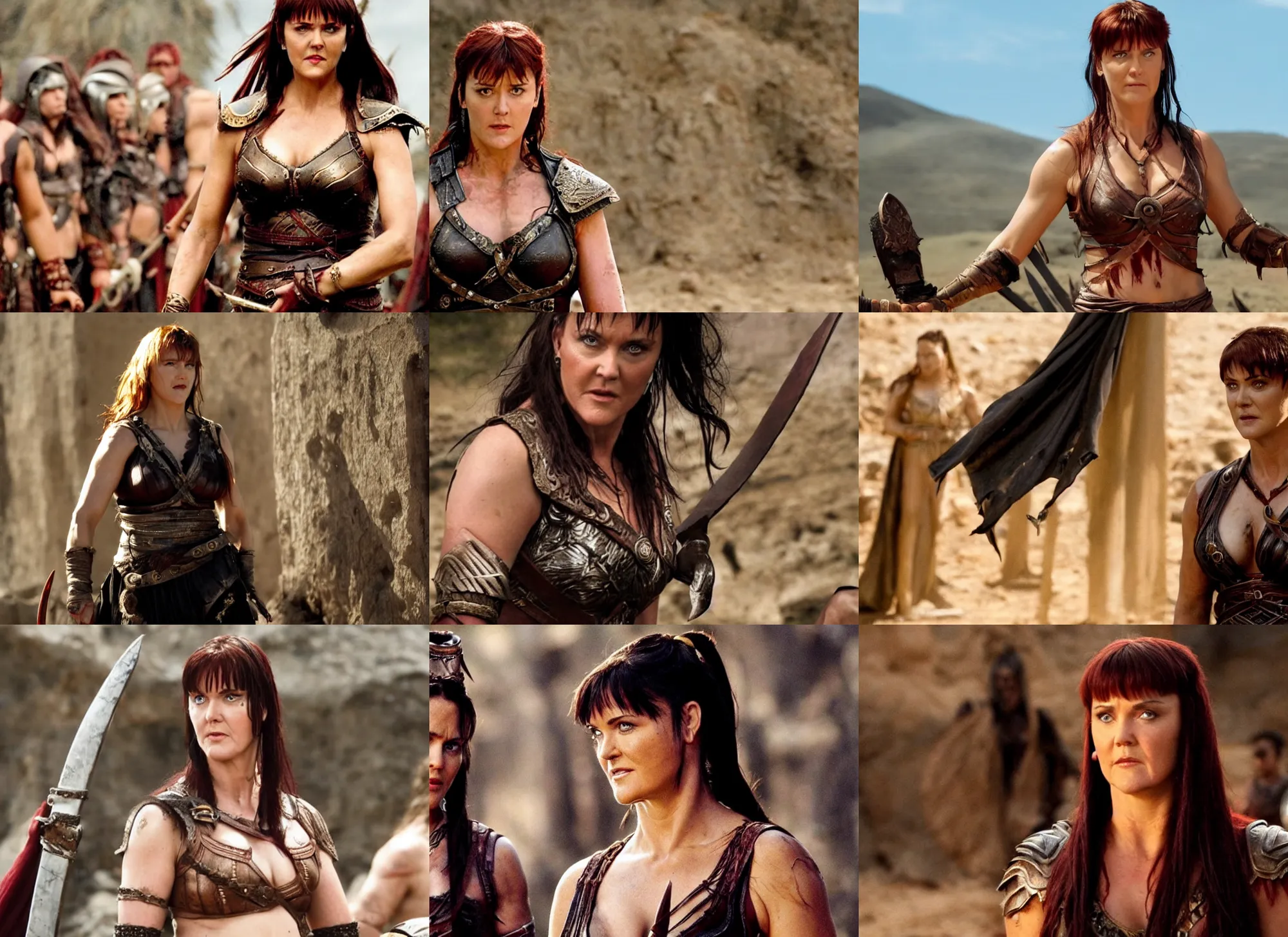Prompt: xena in spartacus : blood and sand