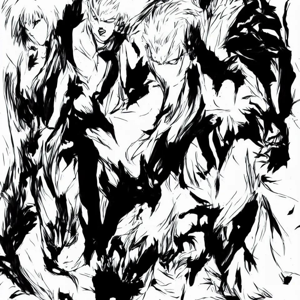 Image similar to Garou and Saitama anime, manga