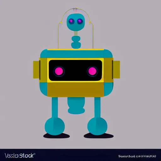 Image similar to cute!! robot centered minimal pastel concept art by artstation vector