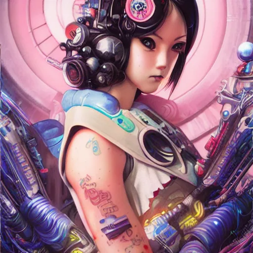 Image similar to Lofi BioPunk BioShock portrait of anime waifu style by Tristan Eaton Stanley Artgerm and Tom Bagshaw