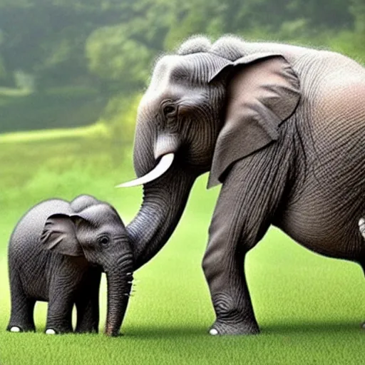 Image similar to an elephant and a hedgehog as one animal.