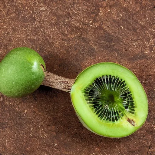 Prompt: an extinct green fruit