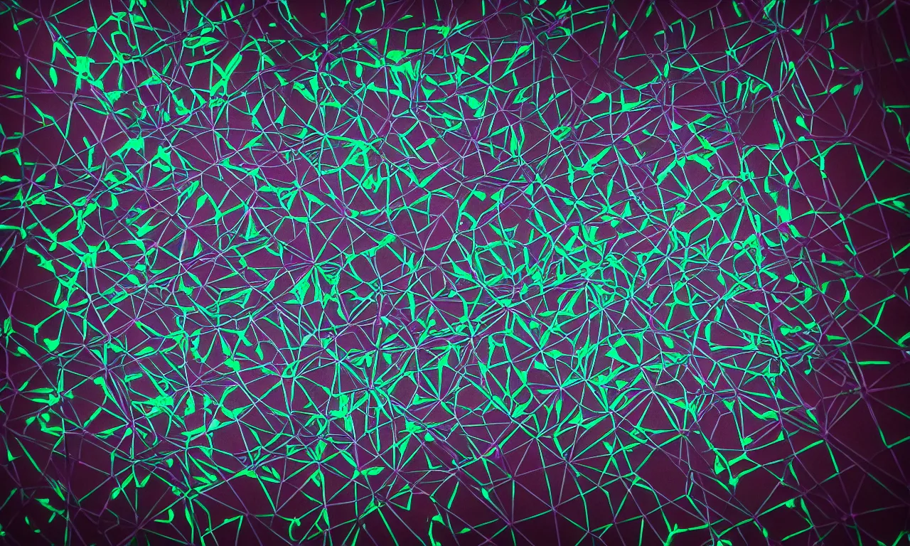 Image similar to reflexion neon cyberpunk voronoi depth fog wires connexion