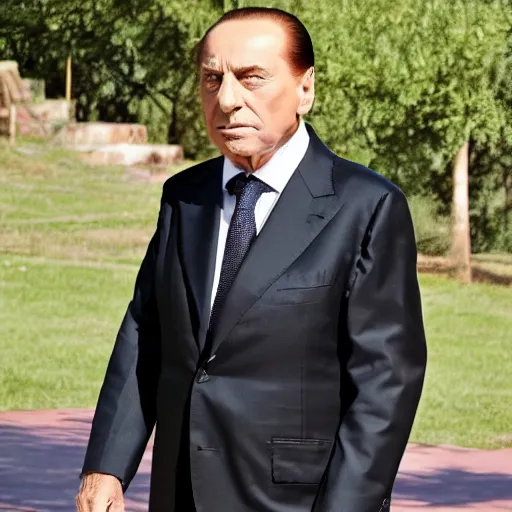 Image similar to High resolution!! Silvio Berlusconi doing skateboard tricks, hyperrealistic, 8K, Cinematic