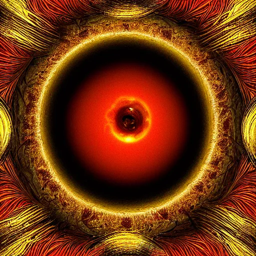 Prompt: baroque closeup of a eyeball with many pupils by benoit b. mandelbrot