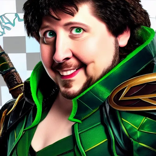 Image similar to Jon Tron as loki in the avengers, hyperrealistic