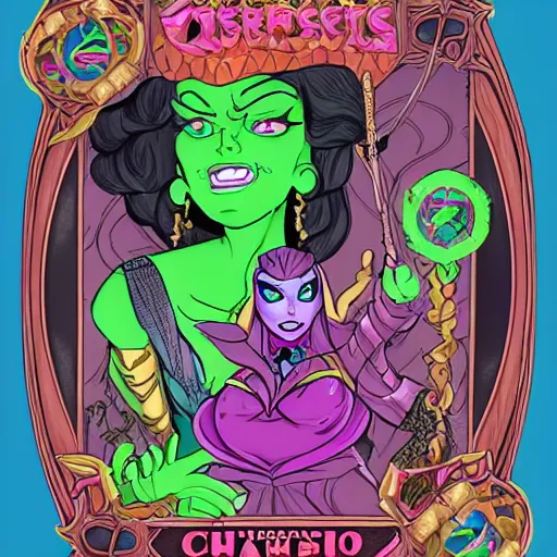 Image similar to the empress of licorice, monster, villainess, D&D character art, candyland, hearthstone, sharp detail, digital painting, character portrait, in the style of don bluth, frank cho, jack kirby, miyazaki, tony diterlizzi, wayne reynolds