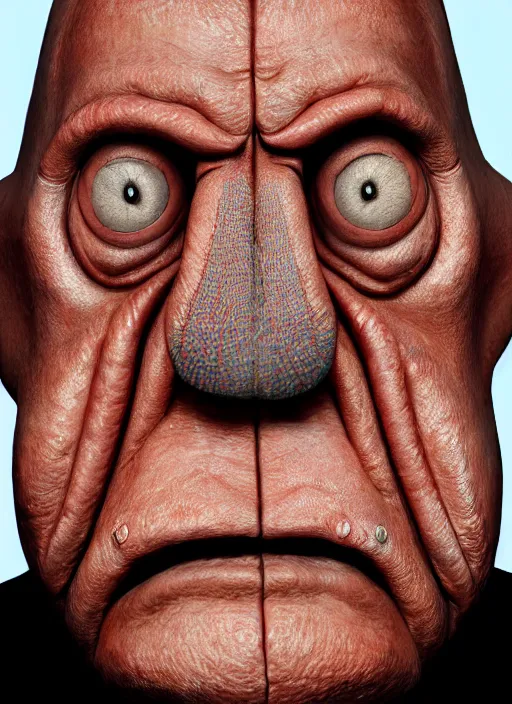 Image similar to photorealistic 3 0 0 0 ( dr. john a. zoidberg ), portrait photography feroflex photorealistic studio lighting ektachrome detailed intricate face details, ultradetails, beautiful face, realistic shaded perfect face, extremely fine details