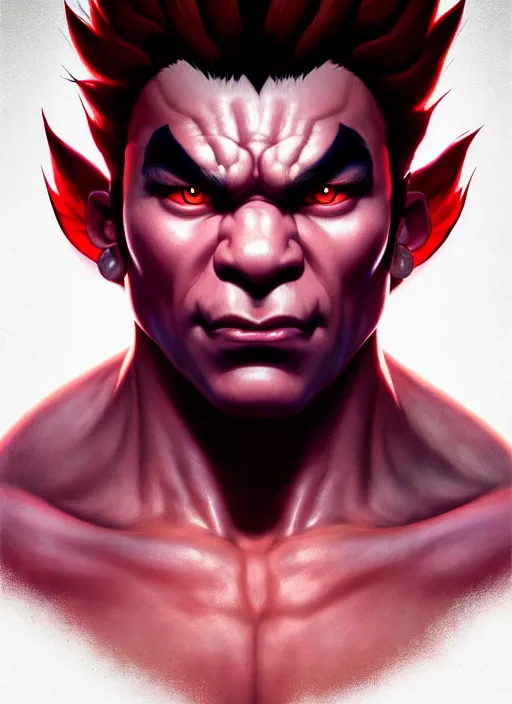 Image similar to symmetry!! portrait of akuma, street fighter, global illumination!! intricate, elegant, highly detailed, digital painting, artstation, concept art, smooth, sharp focus, illustration, art by artgerm and greg rutkowski and alphonse mucha