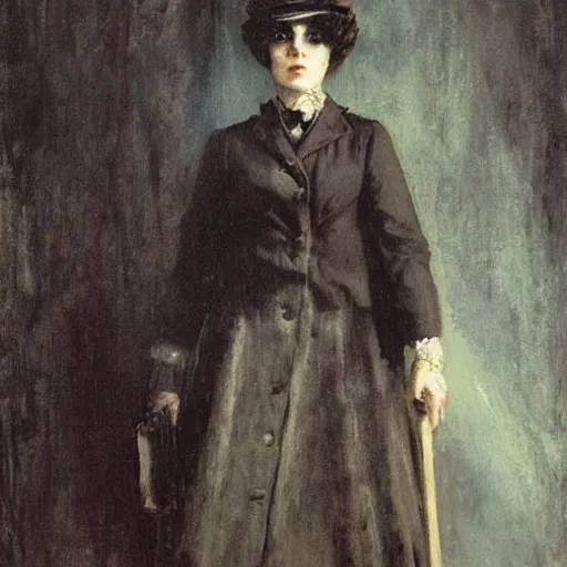 Image similar to female occult detective by alfred stevens