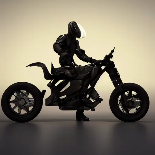 Image similar to futuristic motorcycle, sci fi, cinema 4d render, dark tones, octane renderer, 4k