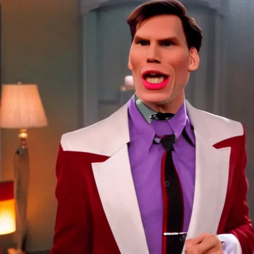 Image similar to Live Action Still of Jerma985 in Austin Powers, real life, hyperrealistic, ultra realistic, realistic, highly detailed, epic, HD quality, 8k resolution, body and headshot, film still