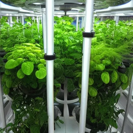 Prompt: “ hydroponic system, filled with plants ”
