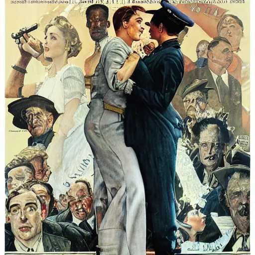 Prompt: Titanic Chronicles, movie poster, artwork by Norman Rockwell