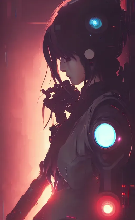 cyberpunk anime girl mech, cyberpunk accessory, side, Stable Diffusion