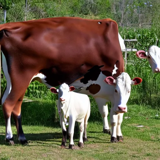 Image similar to nursing human mother cow