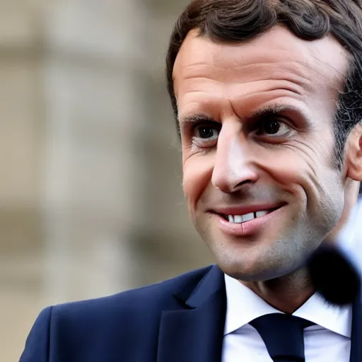 Image similar to emmanuel macron rinding a bear