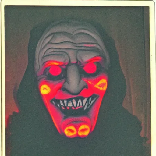 Prompt: sergey lavrov demonic evil horror jester face, lava cave glowing eyes, neon, polaroid black and white picture, 1 9 th century, scary horrifying satanic rituals, hell gate