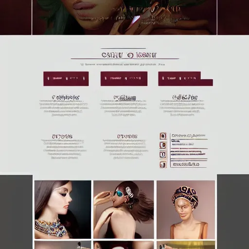 Prompt: landing page of a modern peruvian jewelry, web design, concept